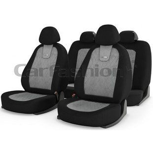 Авточохли на сидіння COLOMBO, CarFashion, комплект, сірий/чорний COLOMBO-11053 фото