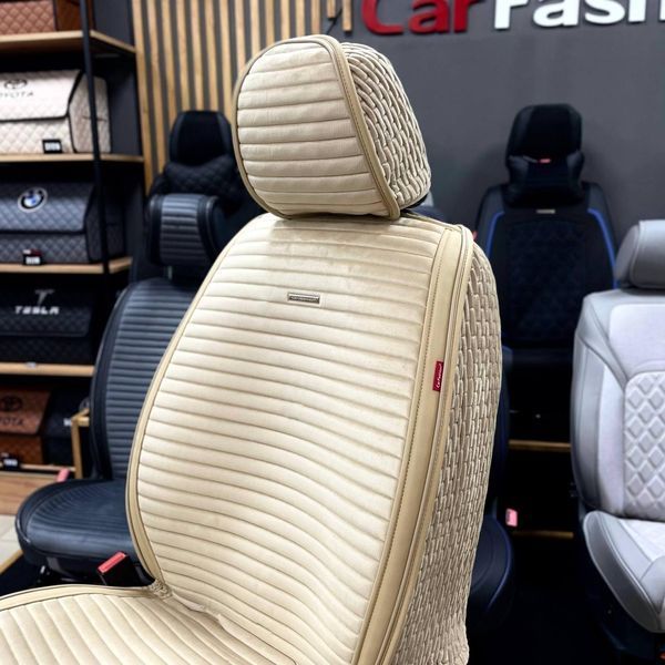 Накидки на сидіння авто MONACO FULL FRONT, CarFashion, бежевий, передній ряд 200041150 фото