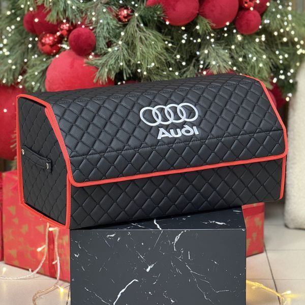 Органайзер в багажник на магните с вышивкой Audi, черный, 65 см, автомобильный органайзер в авто 200041504 фото