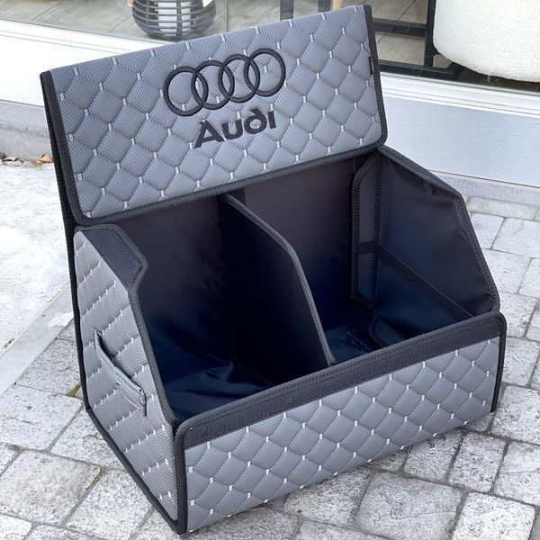 Органайзер в багажник з вишивкою Audi, графіт, 50 см, автомобільний органайзер в авто 000007342 фото