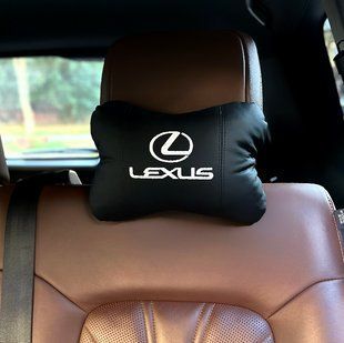 Подушка в машину на підголівник з вишивкою LEXUS (Лексус), чорний, 1 шт 000005617 фото