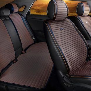 Накидки на сиденья авто MONACO, CarFashion, шоколад/черный, комплект KMON04 фото