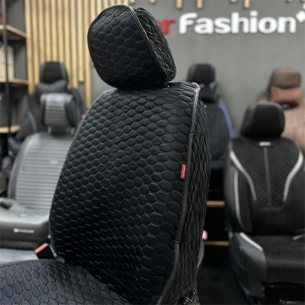 Накидки на сидіння SOTA, CarFashion, передній ряд, чорний/синій 200041135 фото