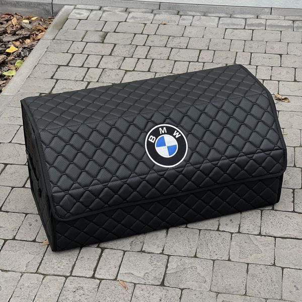 Органайзер в багажник на магните с логотипом BMW из экокожи, черный, 65 см, автомобильный органайзер MP02438 фото