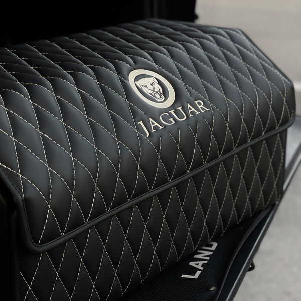 Сумка - органайзер в багажник Premium Diamond с вышивкой логотипа Jaguar, магнитная фиксация, размер L 65 см 200042479 фото
