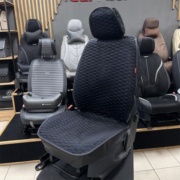 Накидки на сидіння SOTA, CarFashion, передній ряд, чорний/синій 200041135 фото