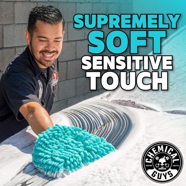 Рукавичка з мікрофібри для миття, Big Noodle Supersized Car Wash Mitt, бірюзова, Chemical Guys MIC513 фото