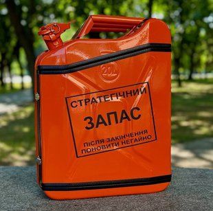 Канистра бар 20л с посудой, оранжевый мини бар "Стратегический запас" HOR057 фото