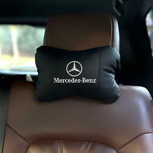 Подушка в машину на підголівник з вишивкою MERCEDES (Мерседес), чорний, 1 шт 000005618 фото