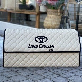 Органайзер в багажник с вышивкой Toyota Land Cruiser, бежевый, 65 см, автомобильный органайзер в авто 0000052681 фото