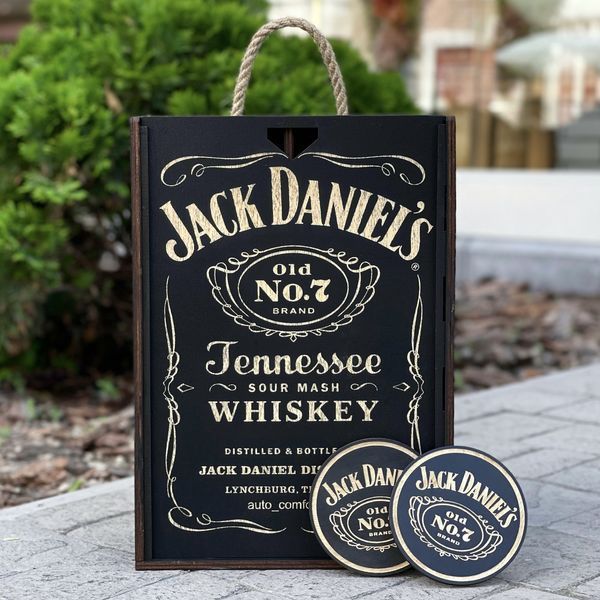 Подарочный набор для виски с декантером и стаканами ручной работы Jack Daniels 09000005418 фото