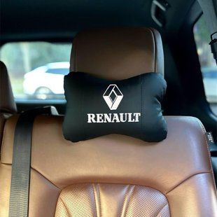 Подушка в машину на підголівник з вишивкою RENAULT (Рено), чорний, 1 шт 000005620 фото