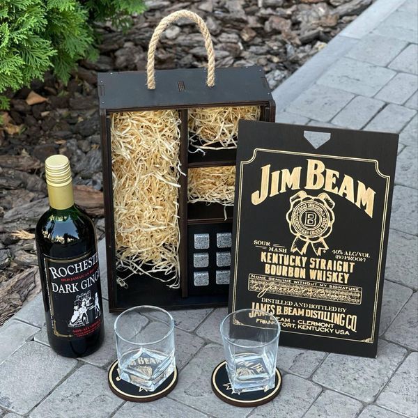 Подарочный набор для виски Jim Beam - элитный подарок солидному мужчине 10000005418 фото