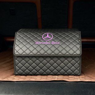 Органайзер в багажник с логотипом Mercedes из экокожи, черный, 50 см, сумка в багажник 200042514 фото