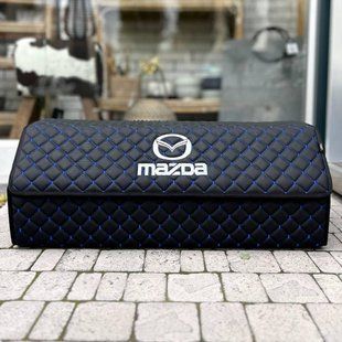 Органайзер в багажник с вышивкой Mazda, черный с синей ниткой, 80 см, автомобильный органайзер в авто 000006303 фото
