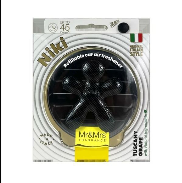 Ароматизатор у машину чоловічок Mr&Mrs NIKI Carbon Fiber - Tuscany Grape JNIKIBX040V02 фото