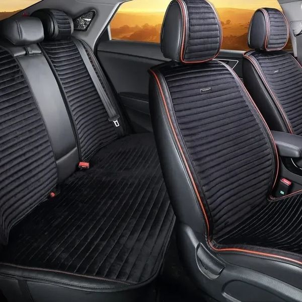 Накидки на сиденья авто MONACO, CarFashion, черный/красный, комплект KMON06 фото