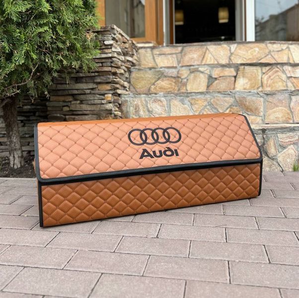 Органайзер в багажник з вишивкою Audi, коньячний, 80 см, автомобільний органайзер в авто 000005285 фото