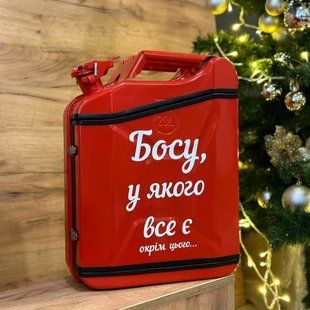 Канистра бар 20л с посудой, мини бар красный, подарок директору от коллектива HOR060 фото