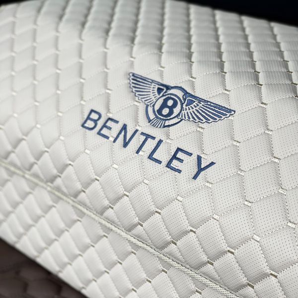 Органайзер у багажник на магнітах із логотипом Bentley з екошкіри, 80 см, бежевий, із синьою підкладкою, саквояж 200042493 фото