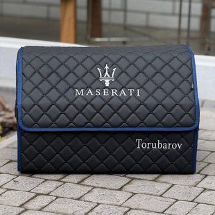 Органайзер в багажник, с вышивкой Maserati, черный, 50 см, автомобильный органайзер в авто 200041410 фото
