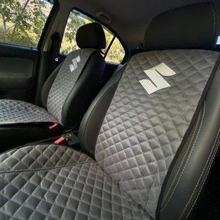 Накидки на сиденья авто АЛЬКАНТАРА c вышивкой SUZUKI (Сузуки), передний ряд, пайка 000006266 фото