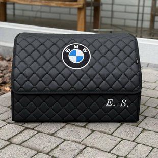 Органайзер в багажник с вышивкой BMW из экокожи, черный, 50 см, бокс в багажник 000006714 фото