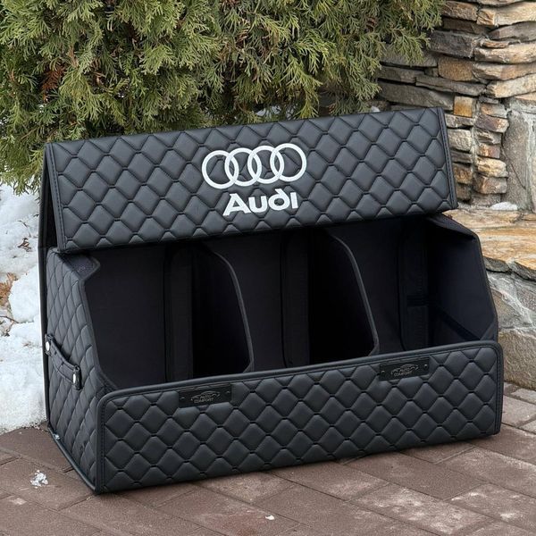 Органайзер у багажник на магніті з вишивкою Audi, чорний, 65 см, автомобільний органайзер в авто 200041968 фото