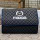 Органайзер в багажник з логотипом Mazda з екошкіри, чорний з синім кантом, 50см, сумка в багажник 200041248 фото 1