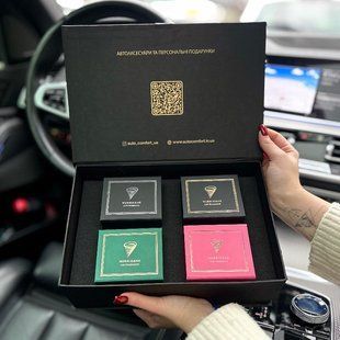 Подарочный набор автомобильных ароматизаторов HURRICANE, GOLD, SILVER, GREEN, PINK 00021351 фото