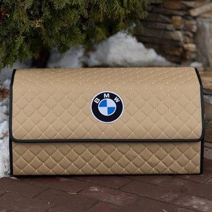 Органайзер в багажник с логотипом BMW из экокожи, бежевый, 65 см, коробка в багажник 200042009 фото