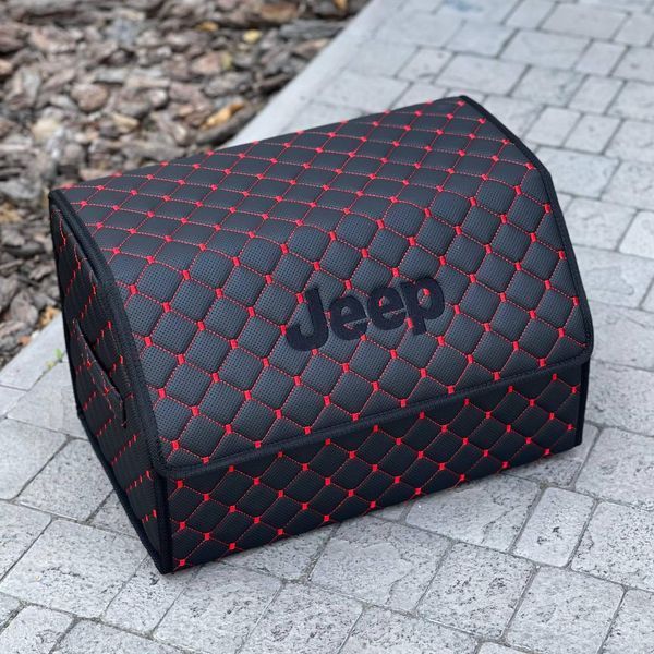 Органайзер в багажник с логотипом Jeep из экокожи, 50 см, сумка-органайзер в авто 200041232 фото