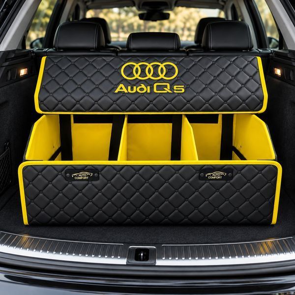 Органайзер в багажник на магните с вышивкой Audi, черный, 65 см, автомобильный органайзер в авто 200043319 фото