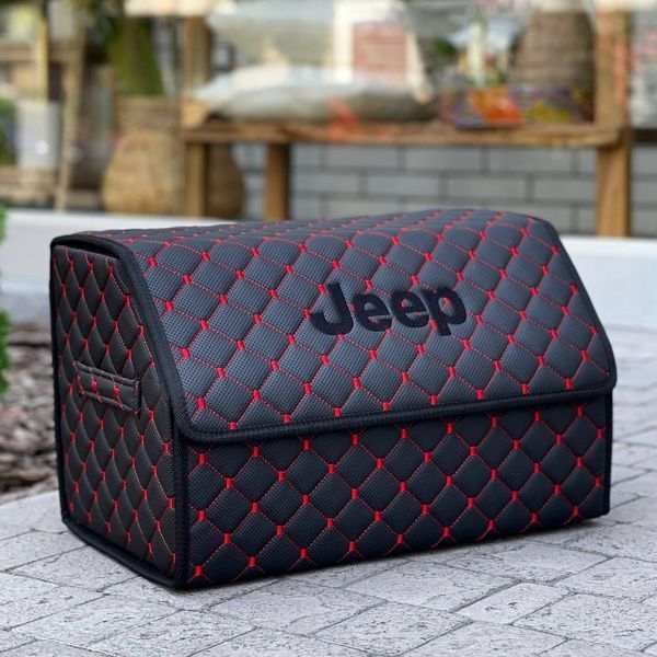 Органайзер в багажник с логотипом Jeep из экокожи, 50 см, сумка-органайзер в авто 200041232 фото