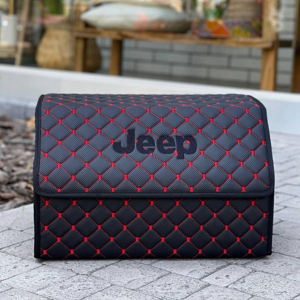 Органайзер в багажник с логотипом Jeep из экокожи, 50 см, сумка-органайзер в авто 200041232 фото