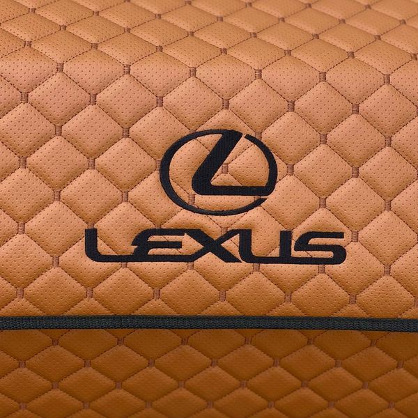 Органайзер у багажник з логотипом Lexus з екошкіри, коньячний, 80 см, автоорганайзер 000005282 фото