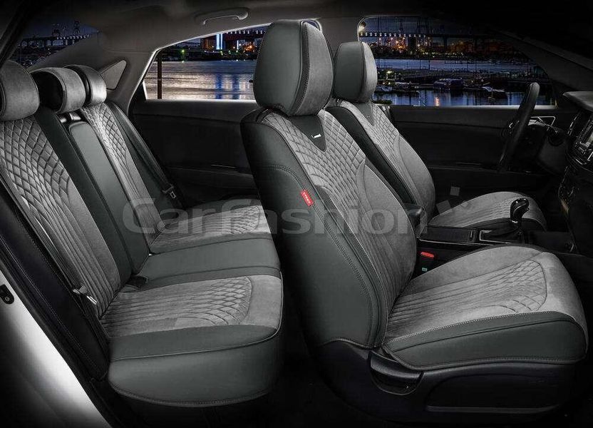 Авточехлы на сиденья SHELL 5D, CarFashion, комплект, т.серый/серый SHELL-22519 фото