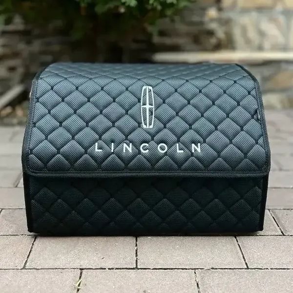 Органайзер в багажник с вышивкой Lincoln, черный, 50 см, автомобильный органайзер в авто 000006091 фото