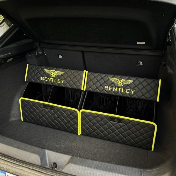 Органайзер в багажник на магнитах с логотипом Bentley из экокожи, 50 см, чёрный, саквояж 200043140 фото
