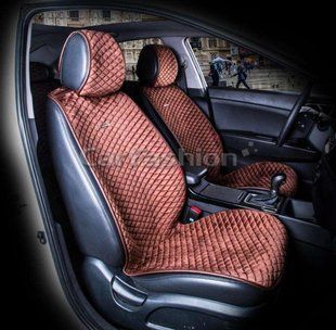Накидки на сиденья авто CITY, CarFashion, шоколад, передний ряд CITY-21455 фото