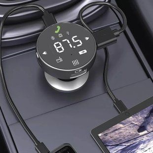 Адаптер автомобильный Proove FM Launcher Sound Sync 30W (PD+QC3.0) Type-C+USB+TF | Серый FMSS30110003 фото