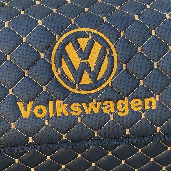 Органайзер у багажник з вишивкою Volkswagen, чорний з помаранчовою ниткою, 50 см, автомобільний органайзер в авто 000007575 фото