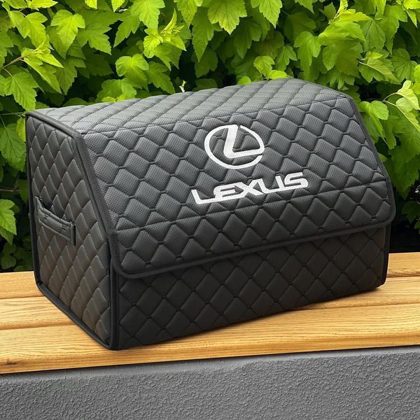 Органайзер в багажник с вышивкой Lexus, черный на магнитах, 50 см, автомобильный органайзер в авто 000004895 фото