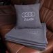 Подушка та плед в автомобіль з логотипом AUDI, флісовий набір FLISET-AUDI-GRA-GRA фото 2