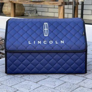 Органайзер в багажник с вышивкой Lincoln, синий, 50 см, автомобильный органайзер в авто 00021008 фото