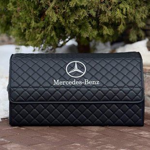Органайзер в багажник на магните с логотипом Mercedes из экокожи, черный, 65 см, сумка в багажник 200041616 фото