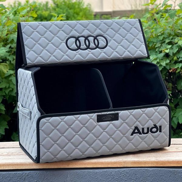 Органайзер в багажник на магните с вышивкой Audi, серый, 50 см, автомобильный органайзер в авто 000006086 фото