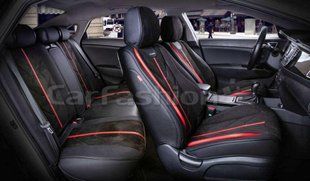 Чехлы на сиденья START 5D, CarFashion, комплект, черный/красный KSTART06 фото