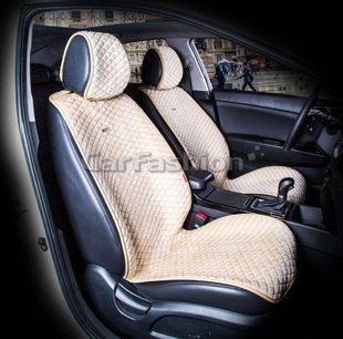 Накидки на сиденья авто CITY, CarFashion, бежевый, передний ряд 000006340 фото