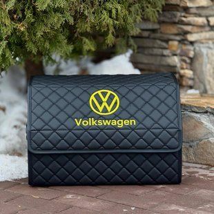 Органайзер в багажник на магните с логотипом Volkswagen из экокожи, черный, 50 см, саквояж 200041668 фото
